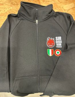 FELPA NERA SIR SUSA VIM PERUGIA - total zip/ no cappuccio